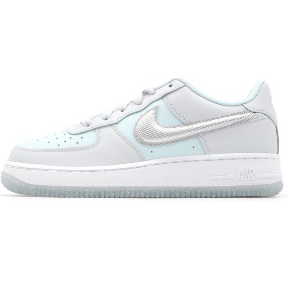 NIKE AIR FORCE 1 BG AF1 SZ 5Y YOUTH = WOMENS 6.5 HQ3249 043 PURE PLATINUM SILVER - Picture 4 of 6